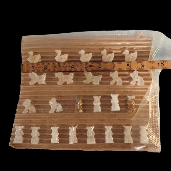 Mexican Onyx Marble Animal Beads Dog Duck Aztec God Vintage NOS 25pcs - Picture 4 of 4